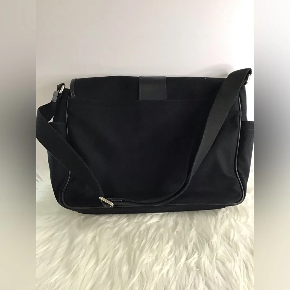 Coach Black Leather Canvas Messenger laptop Bag - Picture 13 of 16